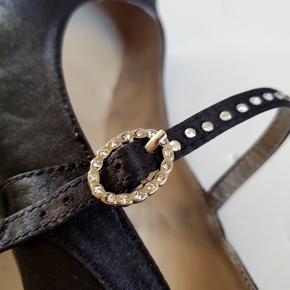 Funtasma Black Mary Jane Heels with Rhinestone Strap Size 10 - Picture 6 of 10